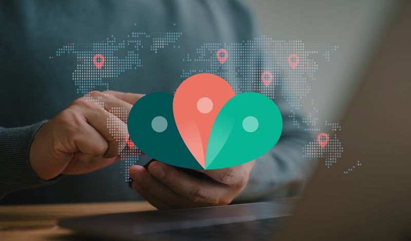 image of someone on a phone with the WonderProxy logo on top.