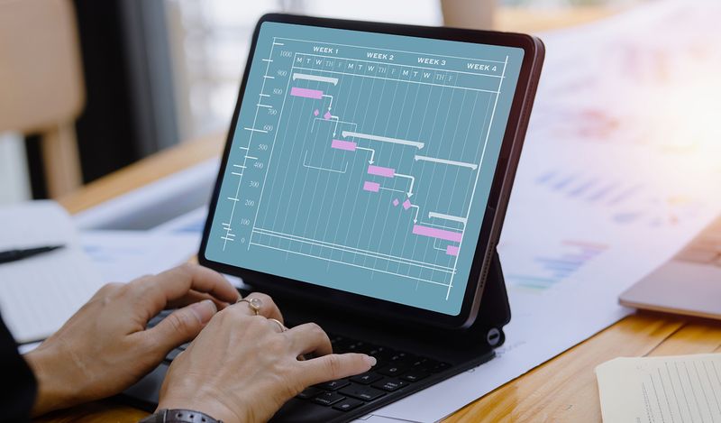 Image of an iPad displaying a Gant Chat for Test Planning