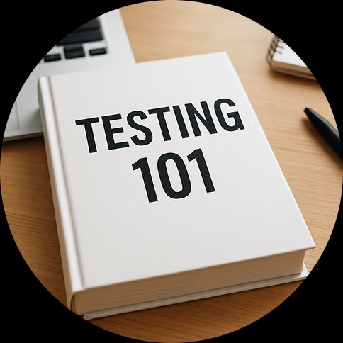 image of a testing 101 book.